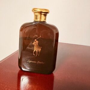 Polo by Ralph Lauren Supreme Leather Bottle in Deep Brown with Gold Label
